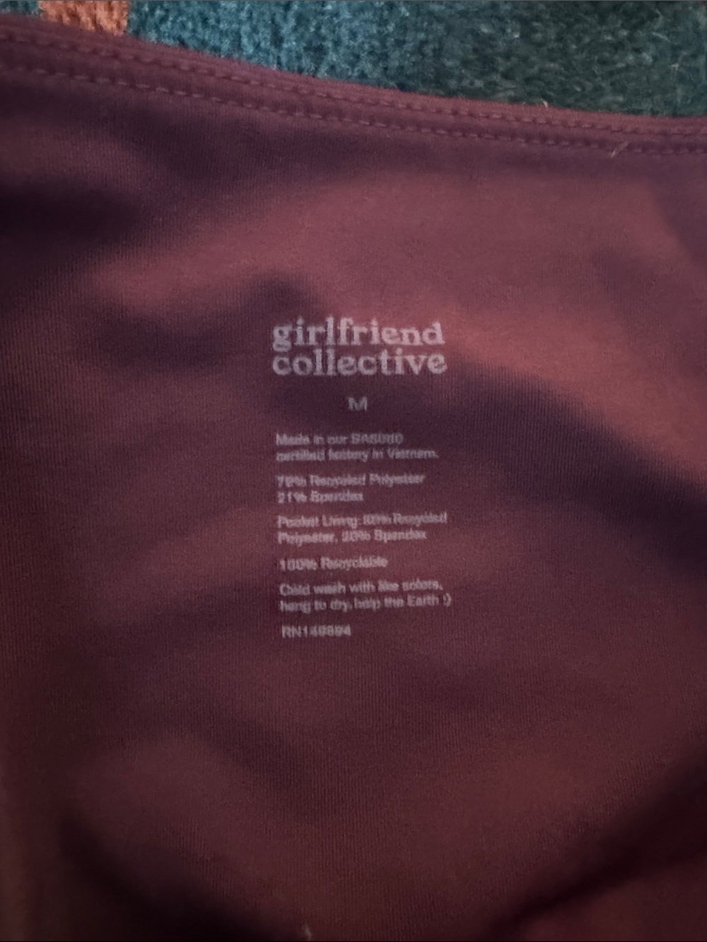 Two pairs girlfriend collective Orange and Plum Leggings - Picture 9 of 13